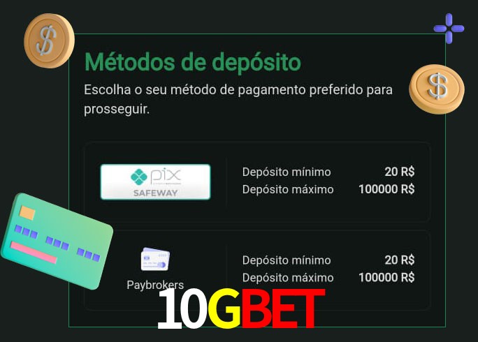 O cassino 10Gbet oferece uma grande variedade de métodos de pagamento